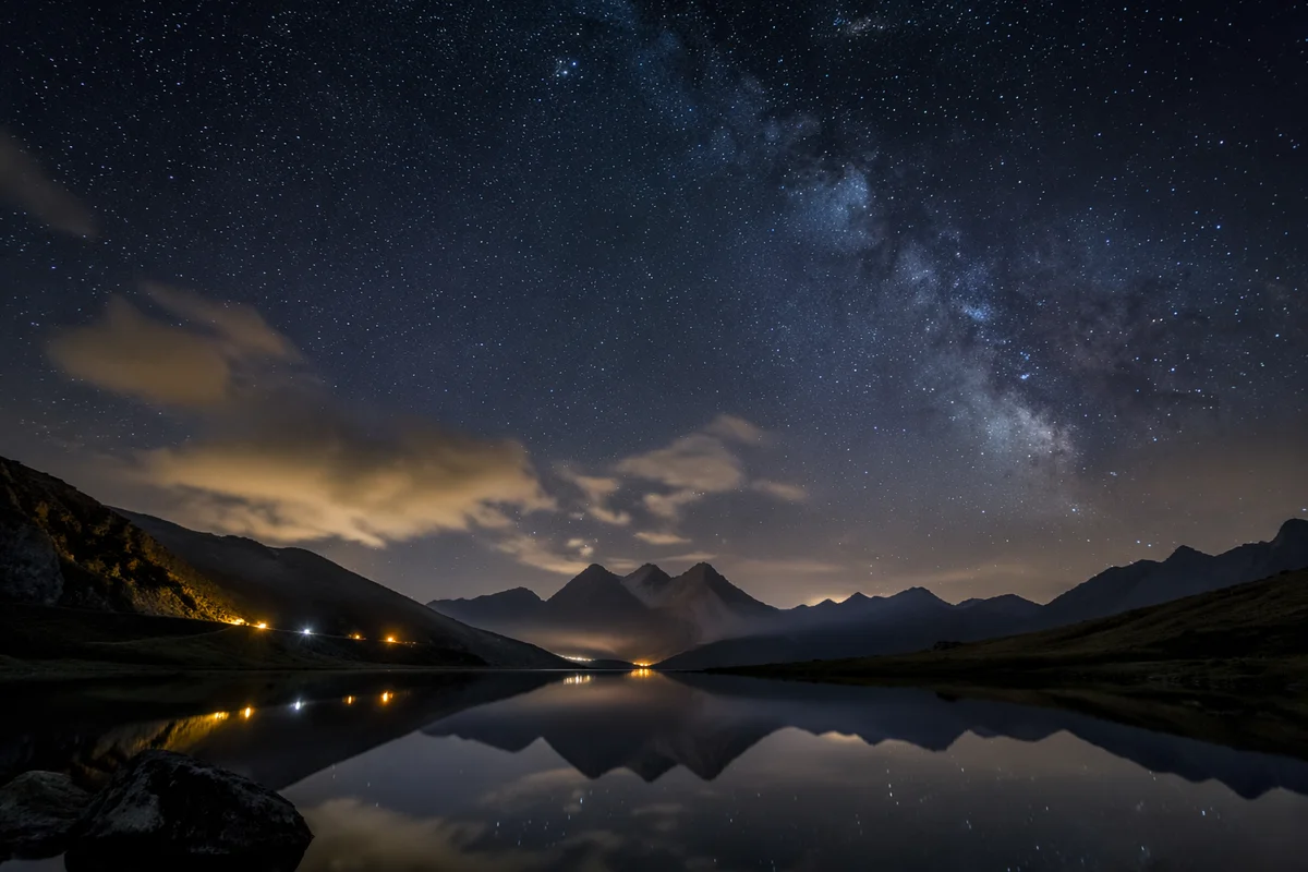 Starry Alpine Lake Under Milky Way