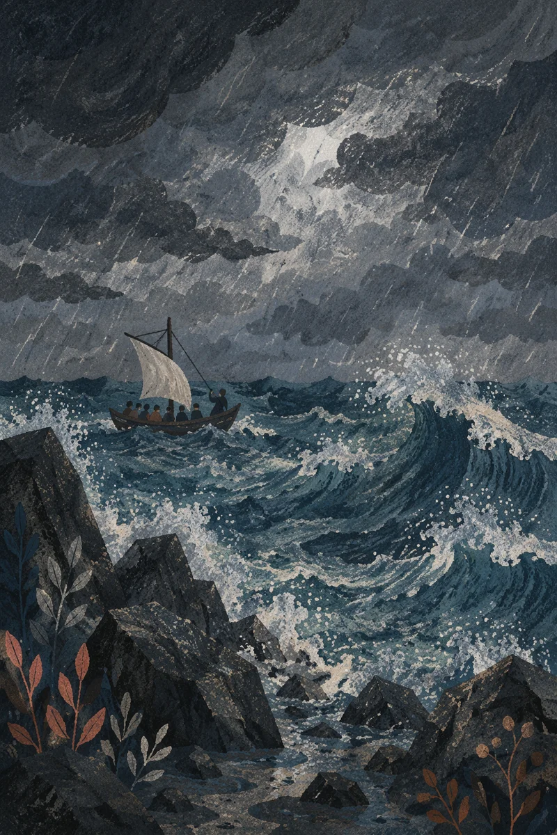 Dramatic Stormy Sea with Crashing Waves
