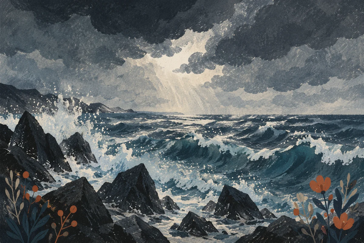 Stormy Sea with Dark Clouds