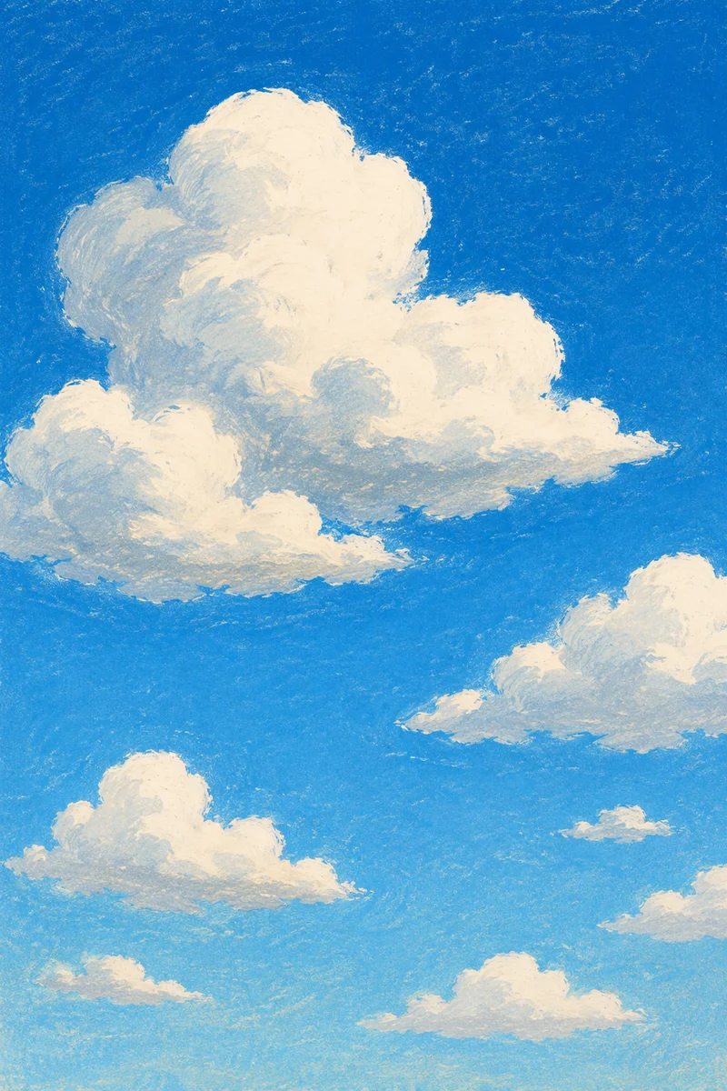 Sunny Blue Sky with White Clouds