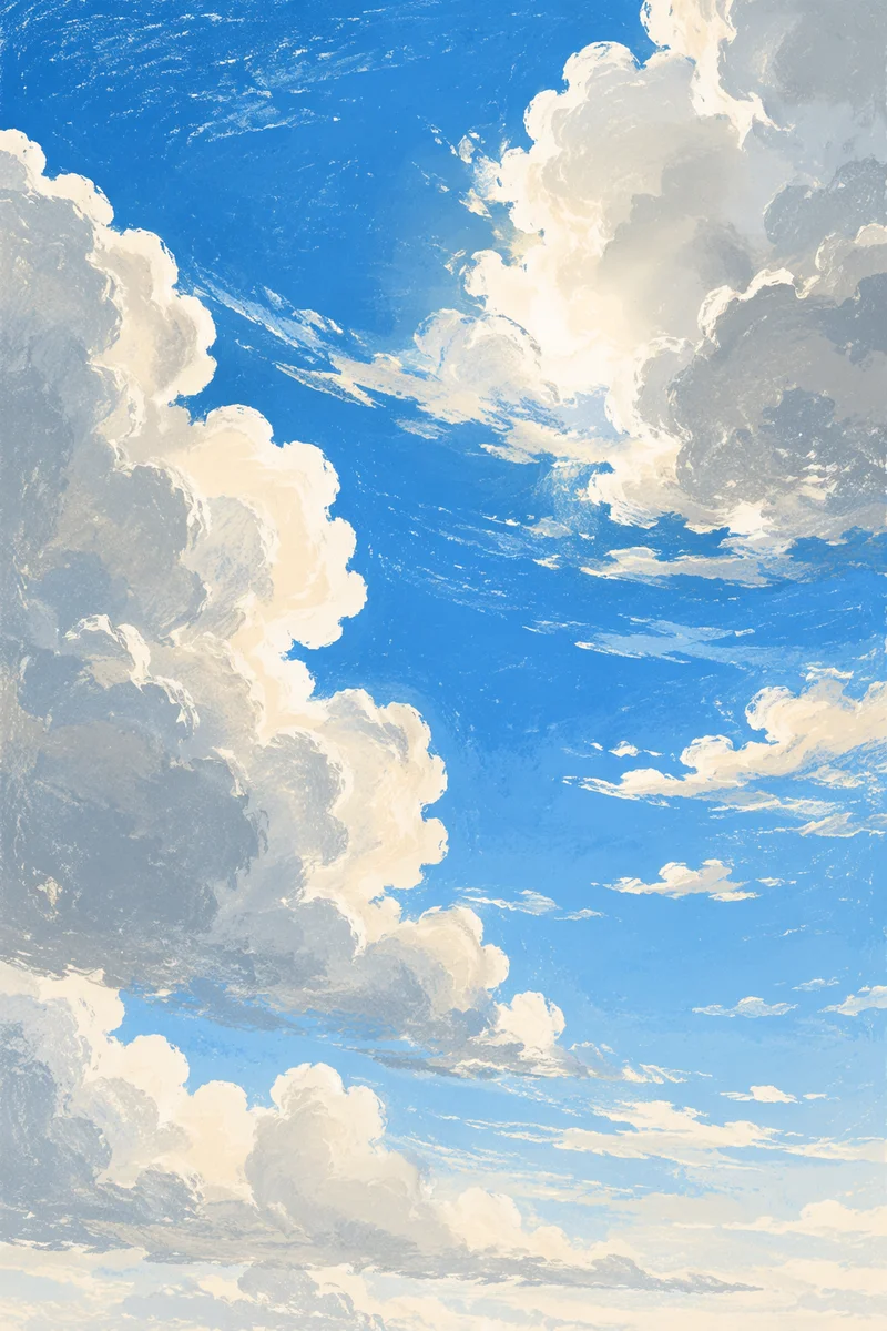 Brilliant Blue Sky with White Clouds