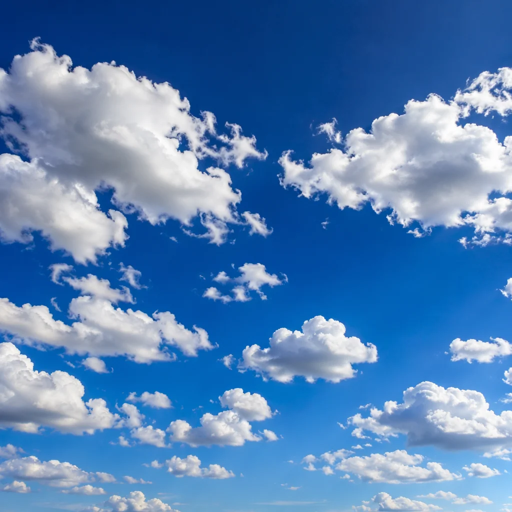 Sunny Blue Sky with White Clouds