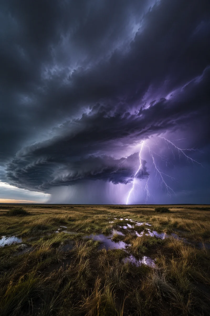 Lightning Over Remote Open Plain