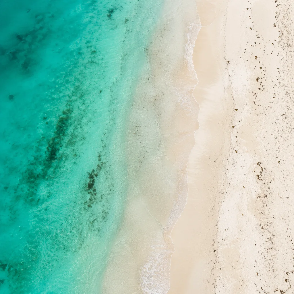Turquoise Lagoon and White Sand Aerial