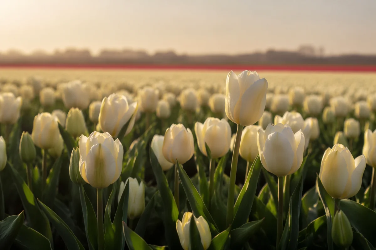 Golden Morning in Dutch Tulip Fields