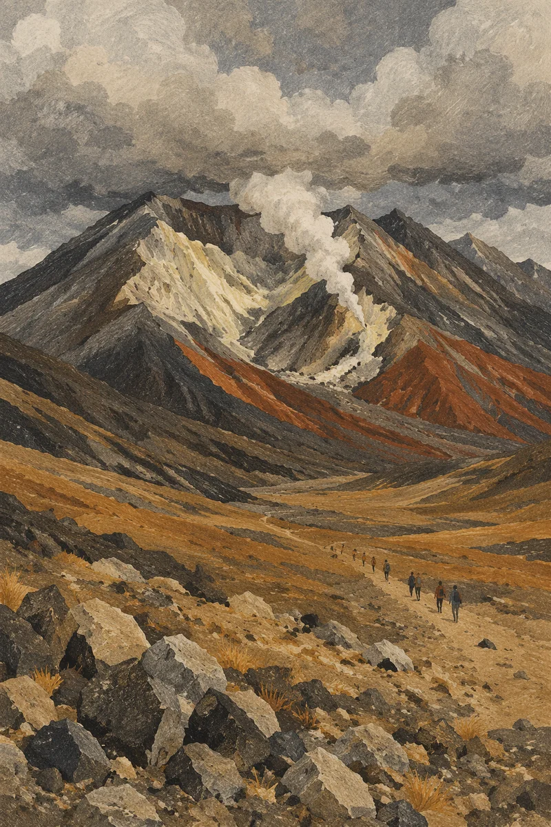 Dramatic Smoking Volcano Highland Valley