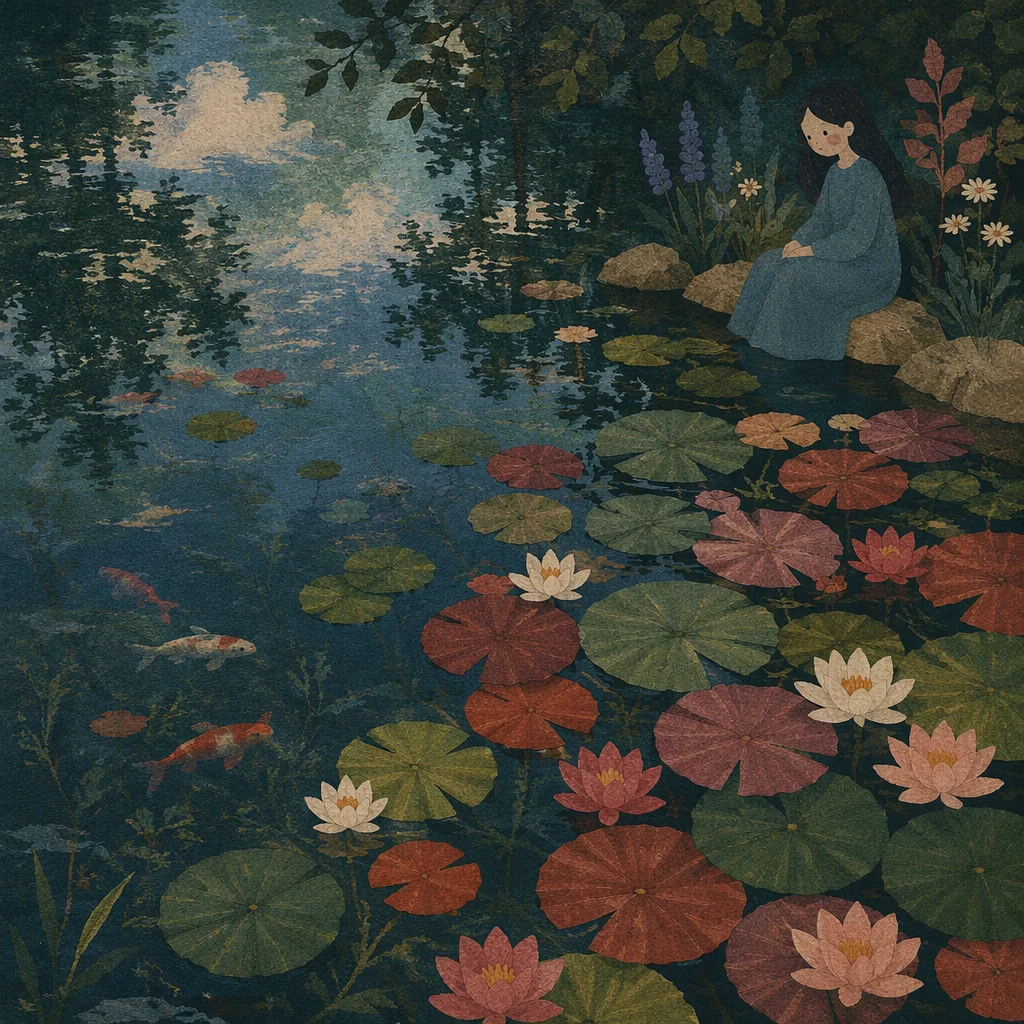 Dreamy Waterlily Pond With Soft Reflections