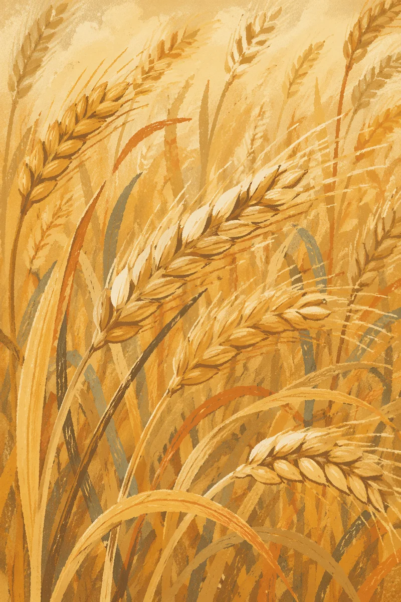 Golden Hour Wheat Field in Gentle Breeze
