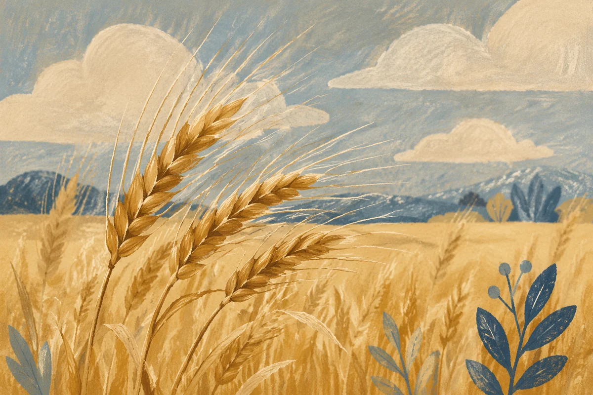 Golden Wheat Swaying in Summer Breeze