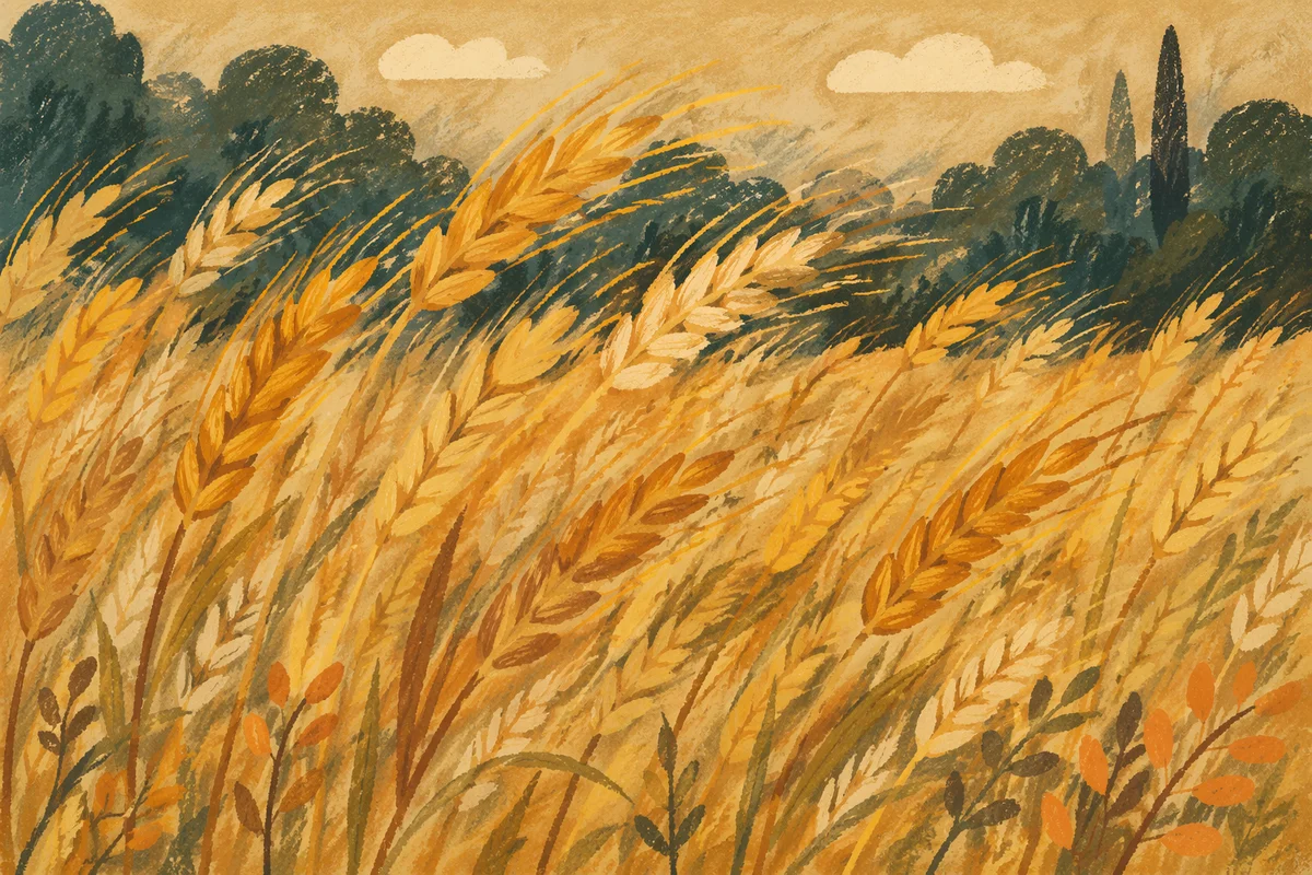 Golden Wheat Field in Summer Wind