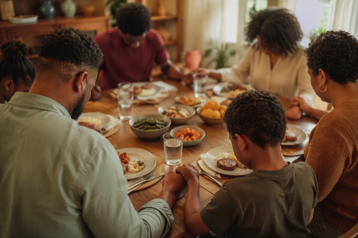 African American Family Prayer Before Dinner