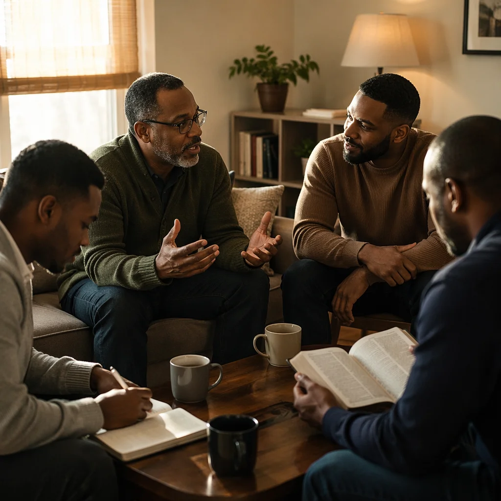 African American Men Bible Study at Home