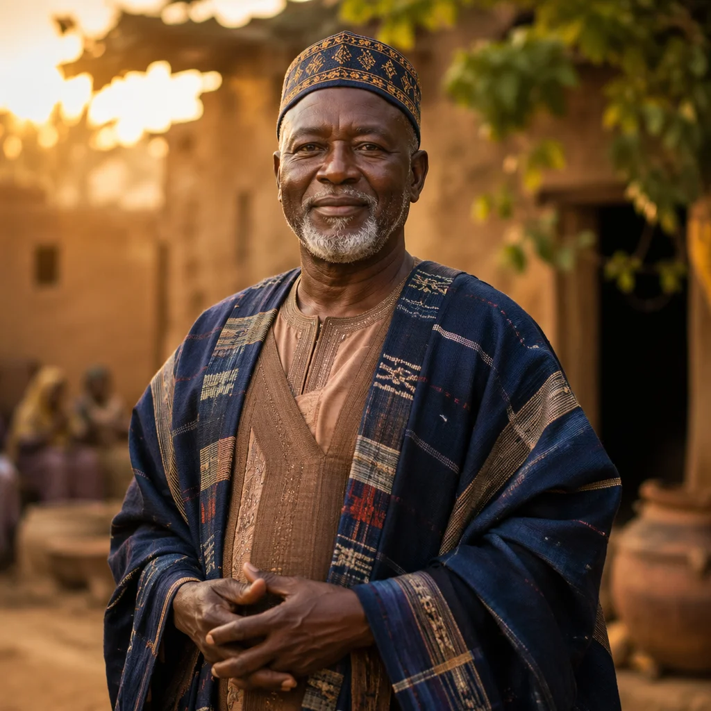 Dignified Older African Man in Traditional Attire
