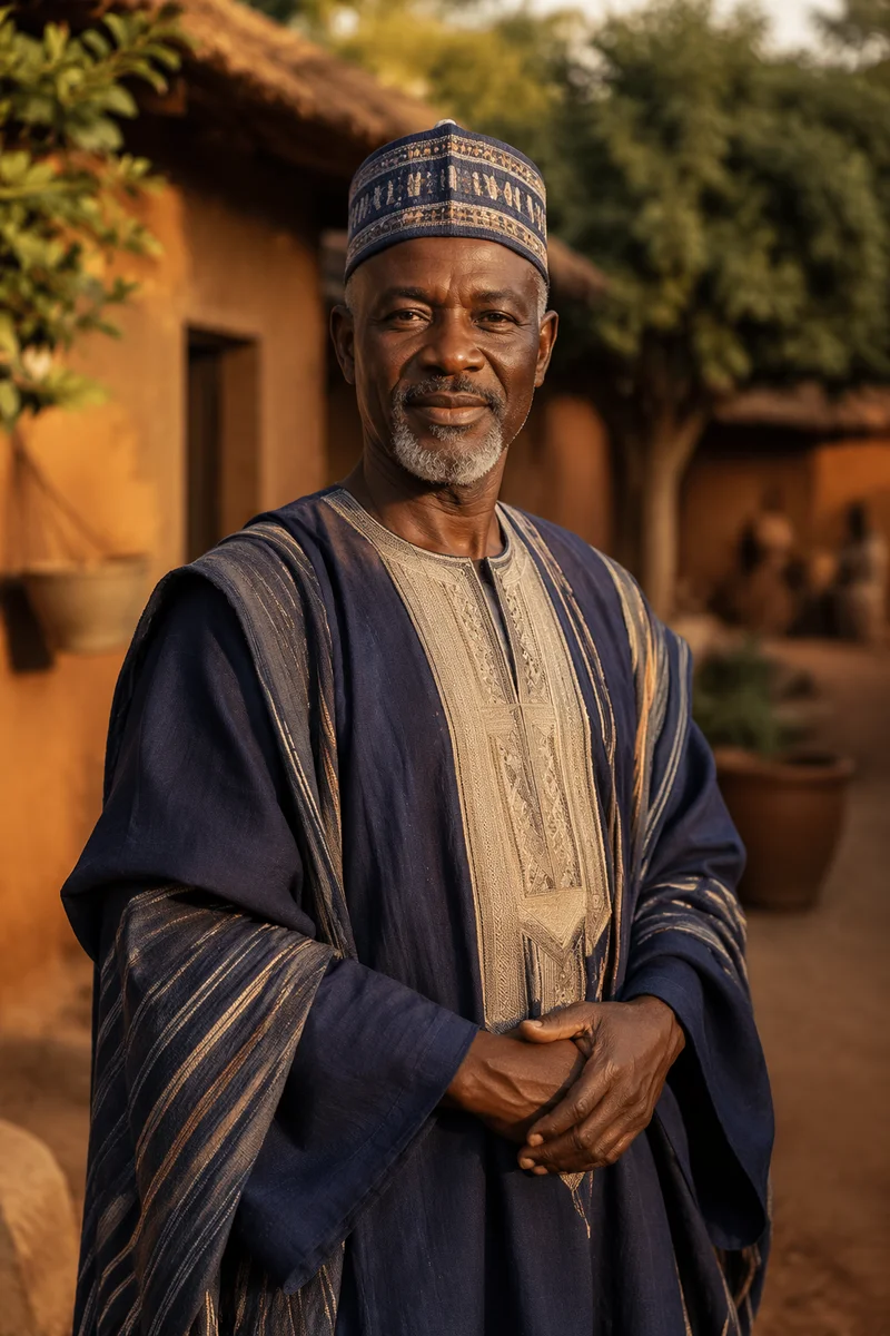 Dignified Older African Man in Traditional Attire