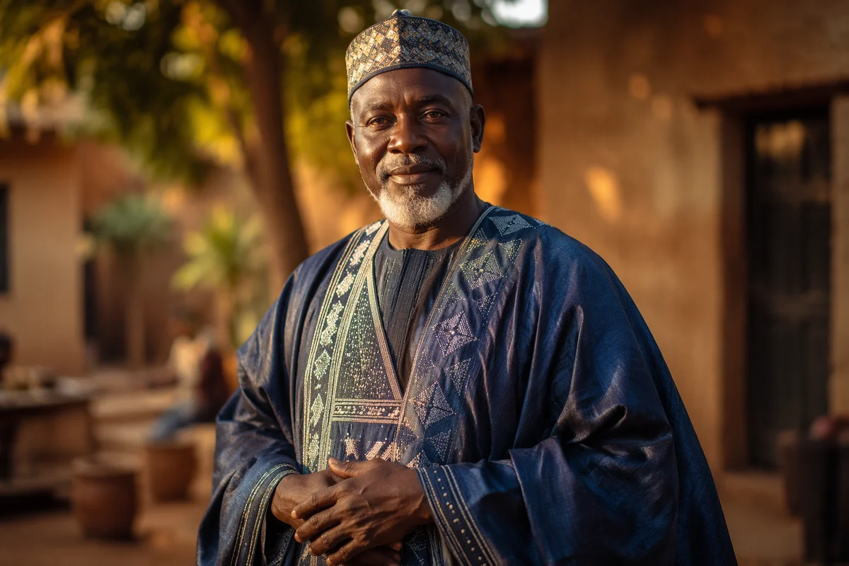 Dignified Older African Man in Traditional Attire