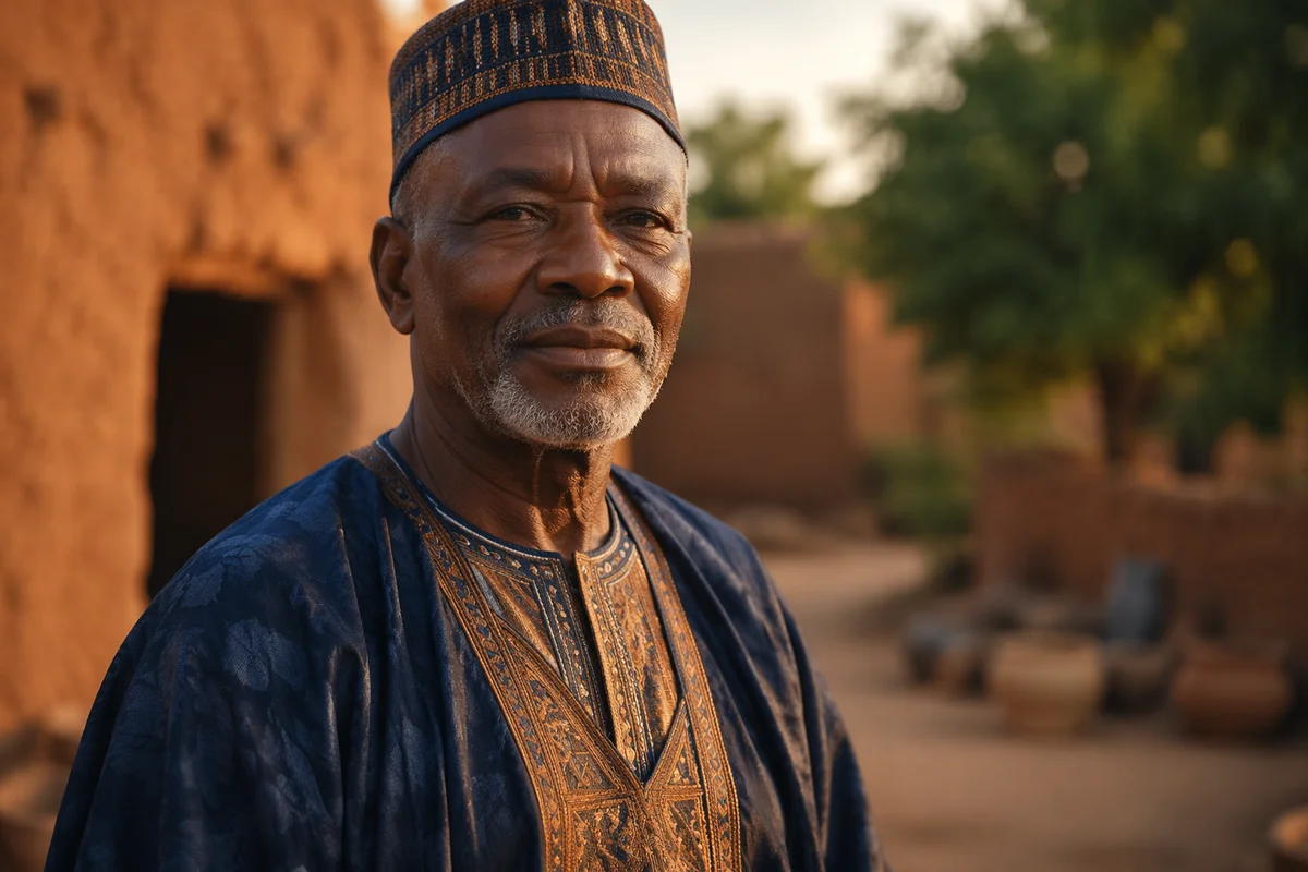 Dignified Older African Man in Traditional Attire