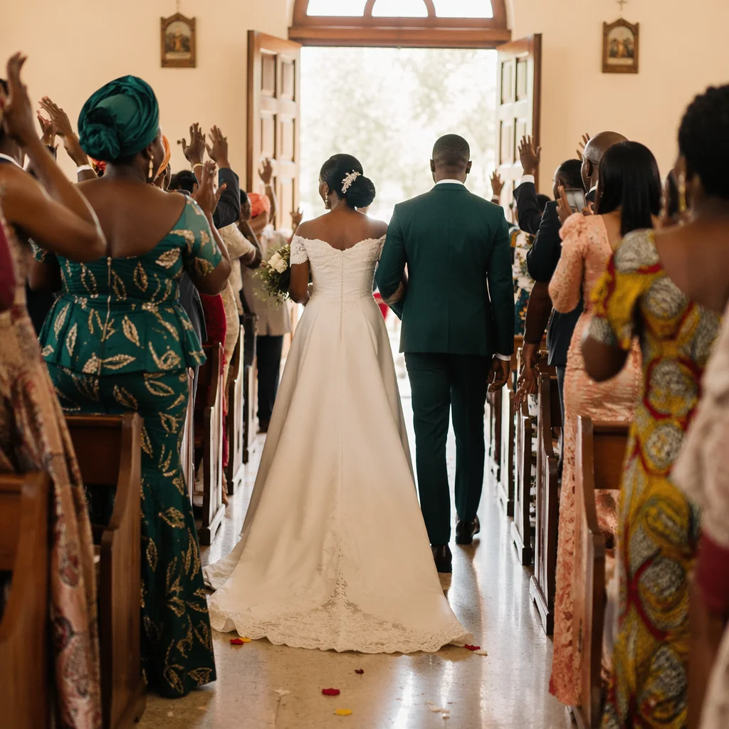 African Wedding Celebration in Bright Church