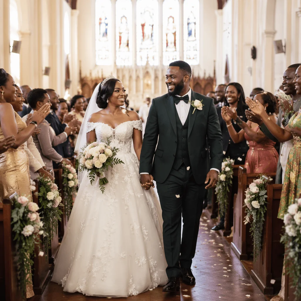 Joyful African Wedding in Bright Church
