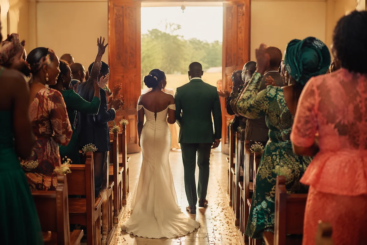 Joyful African Church Wedding Aisle Celebration