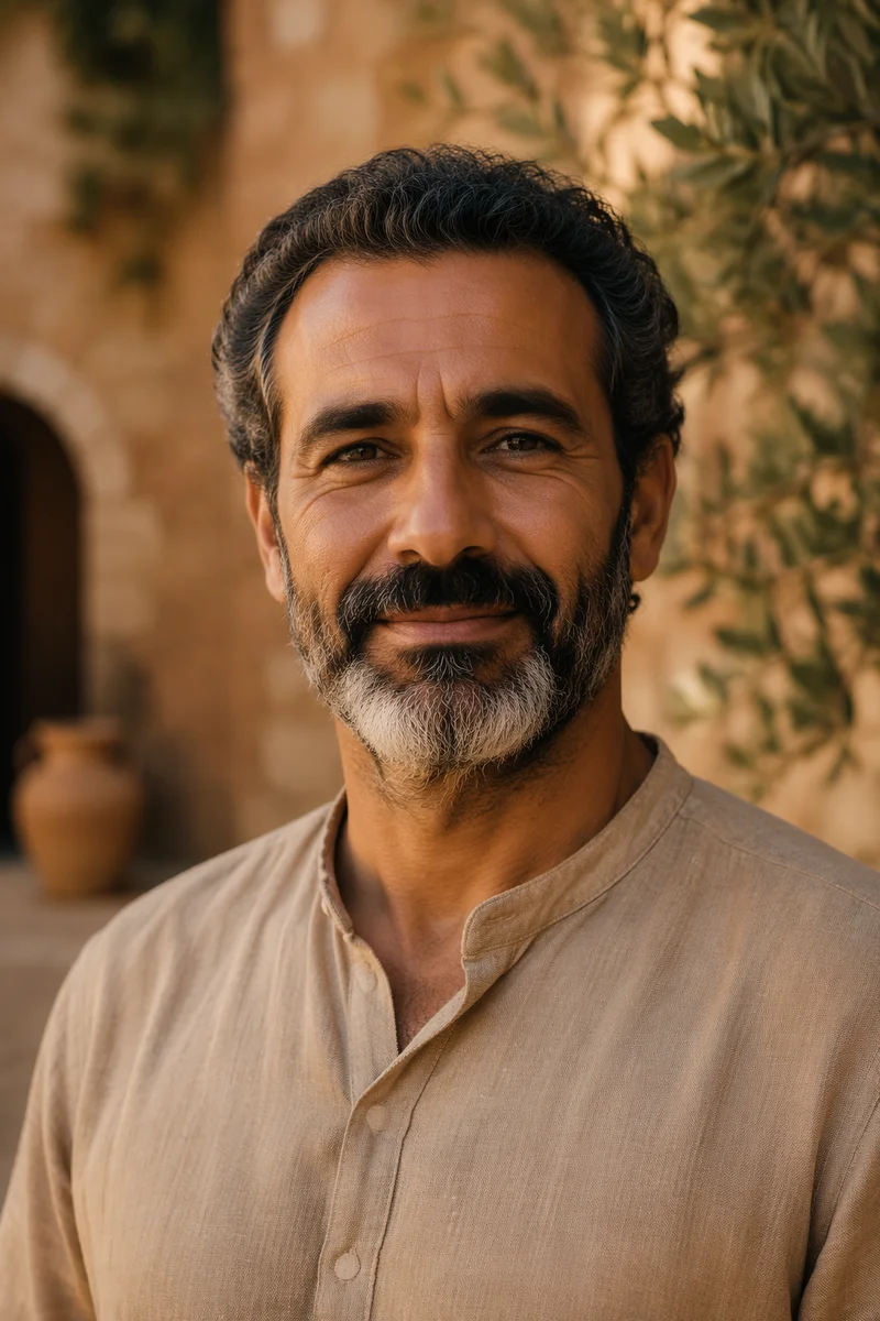 Warm Portrait of Middle-Aged Arab Man