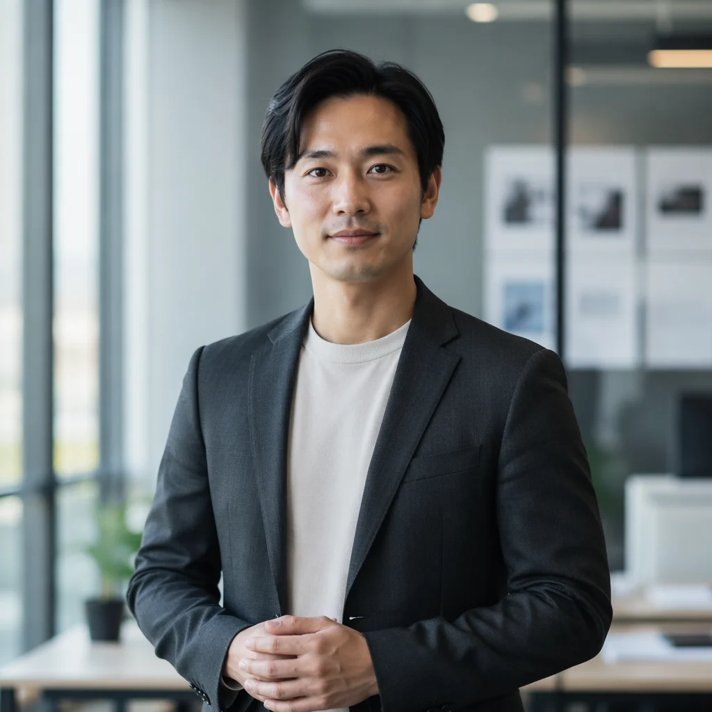 Confident Asian Man in Modern Office