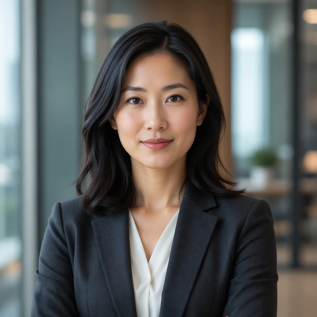 Confident Asian Businesswoman Corporate Headshot Portrait