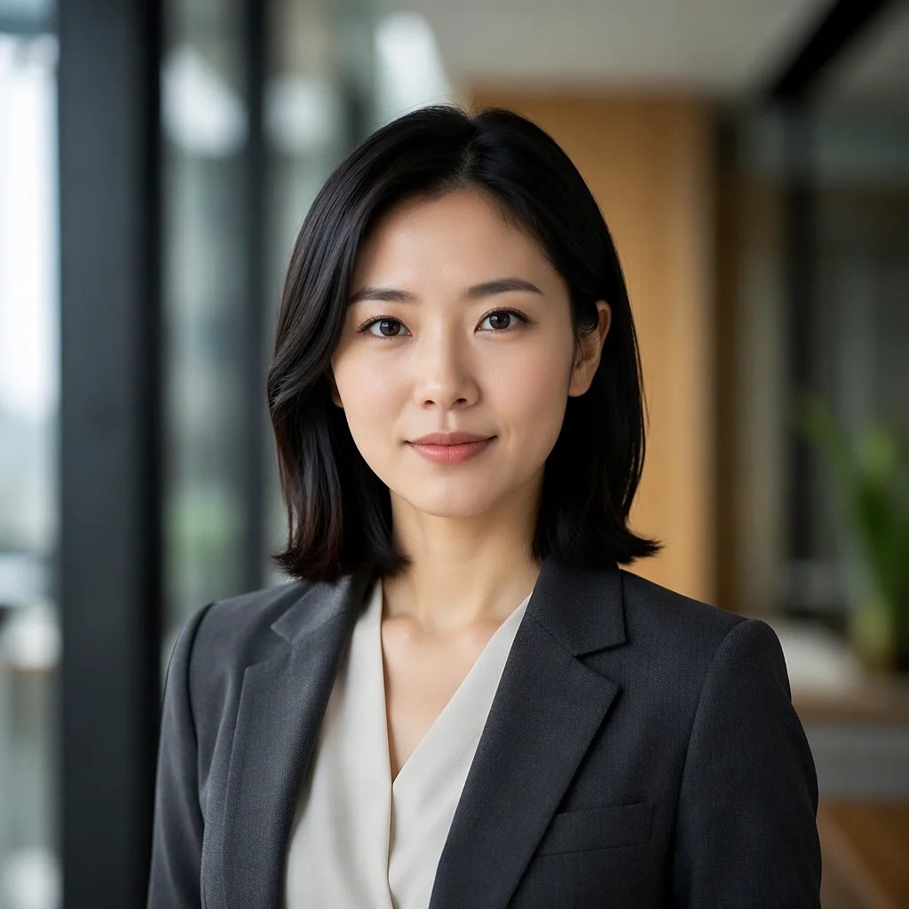 Confident East Asian Professional Woman Headshot