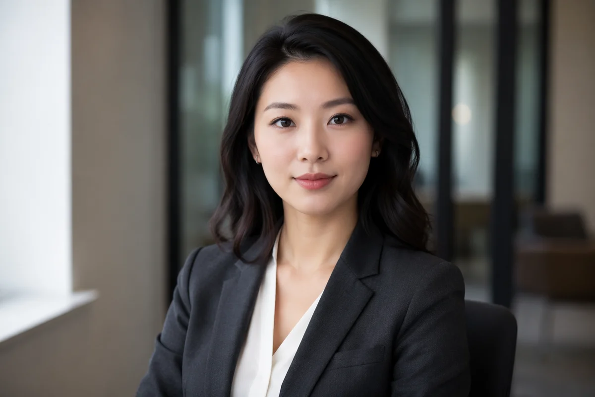 Confident East Asian Professional Office Portrait