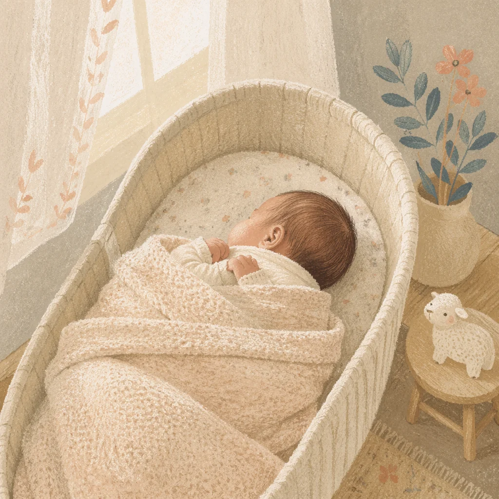 Peaceful Newborn Sleeping in Soft Blanket