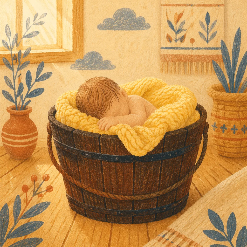Peaceful Newborn Sleeping in Yellow Blanket