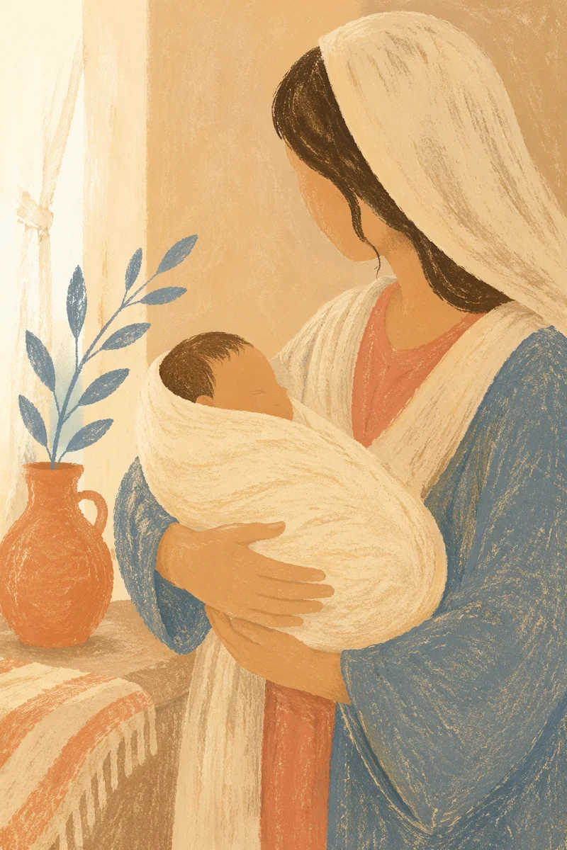 Peaceful Newborn Cradled in Ivory Blanket