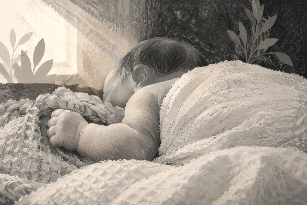 Peaceful Sleeping Newborn on Textured Blanket