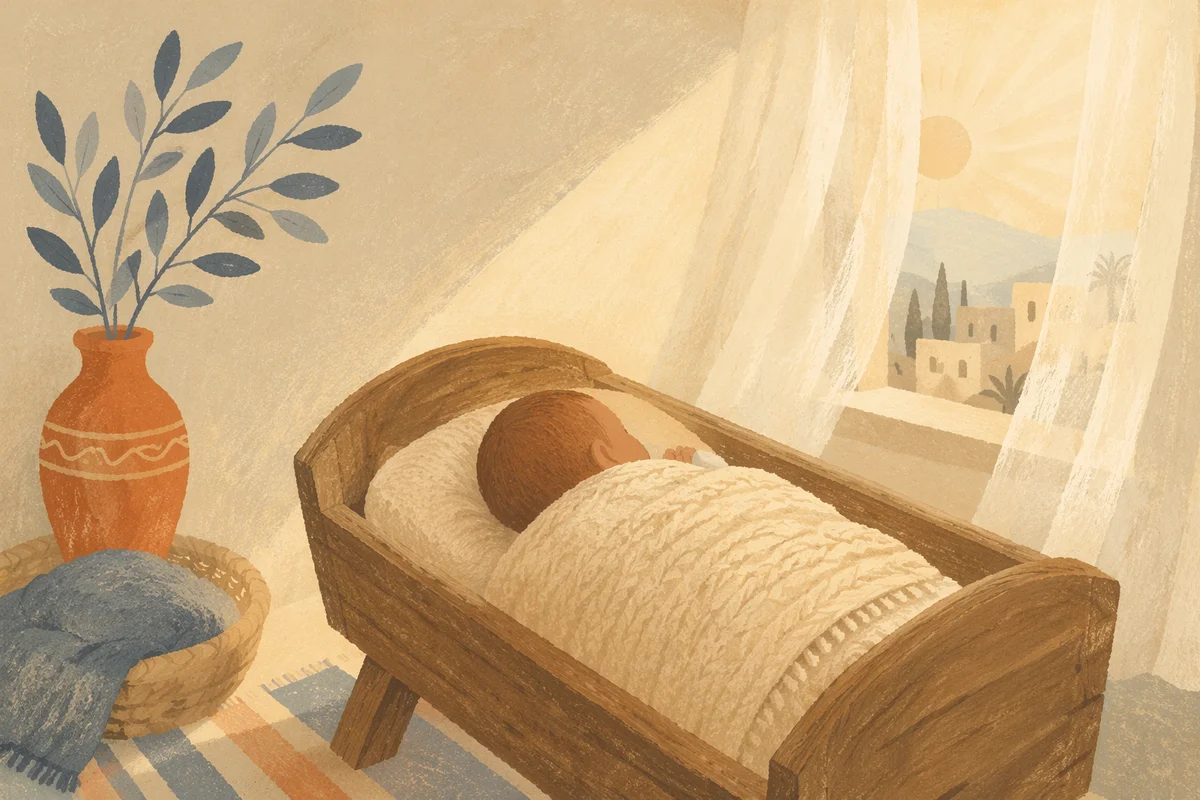 Peaceful Newborn Sleeping in Cream Blanket