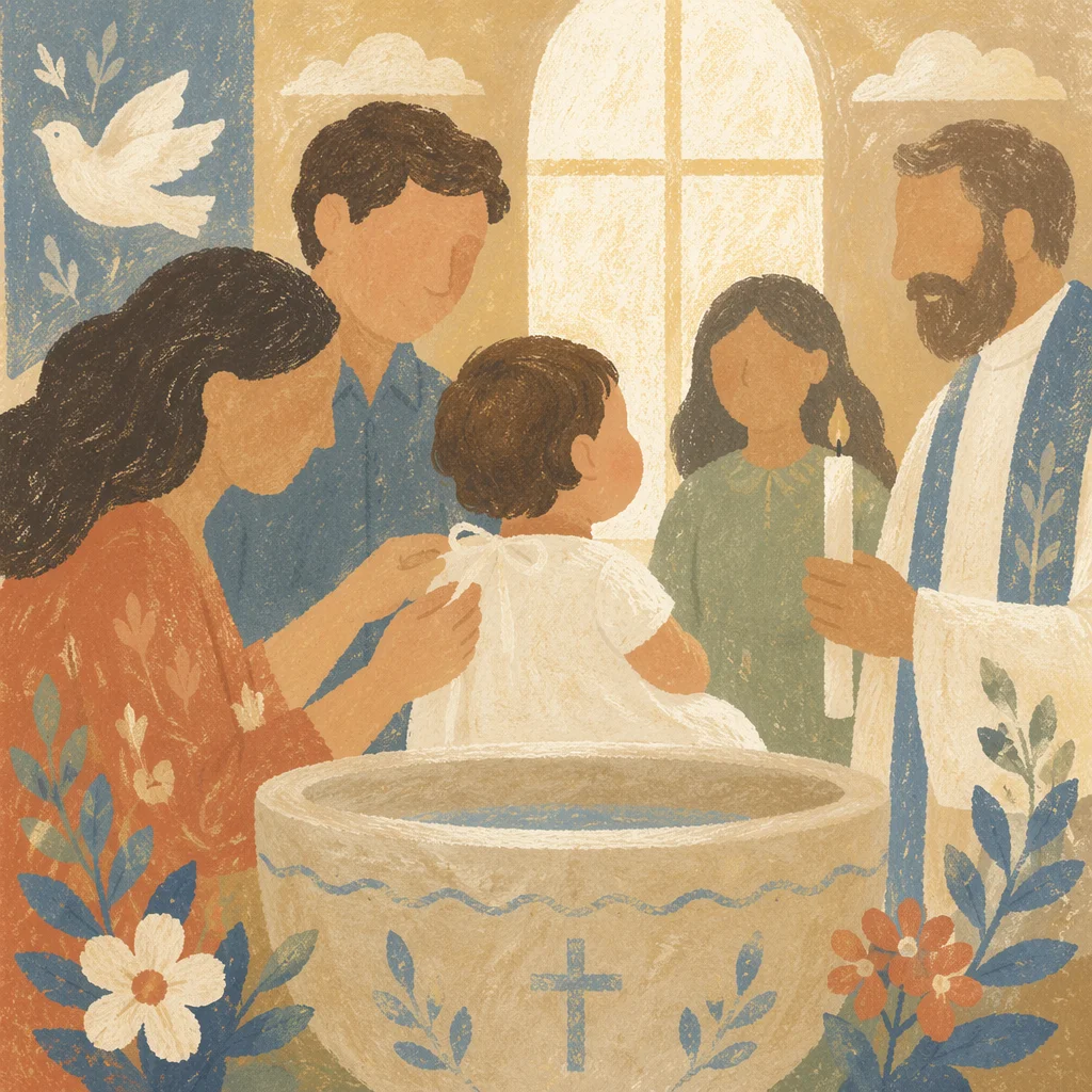 Child Baptism Celebration with Family in Church
