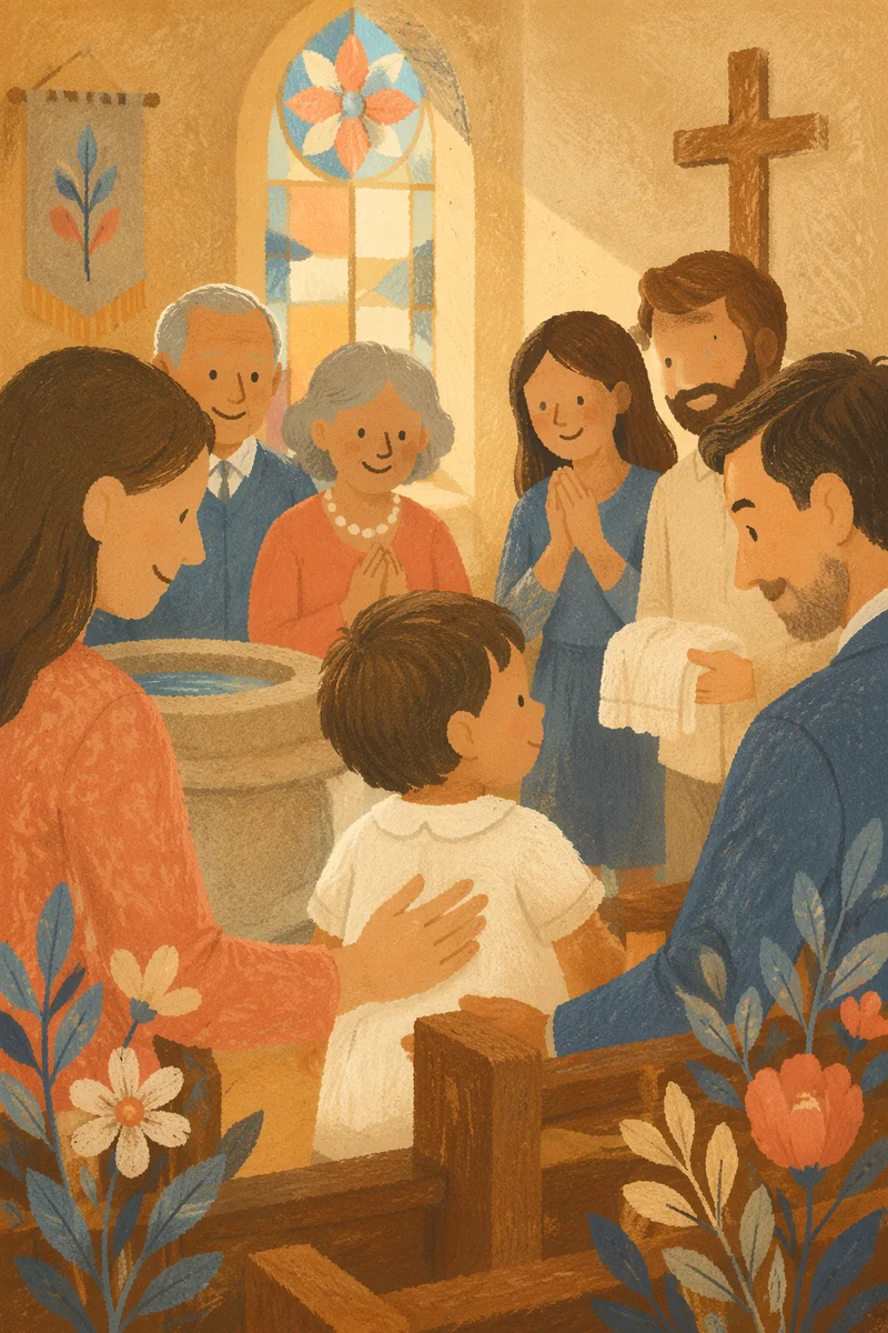 Joyful Child Baptism Family Church Celebration
