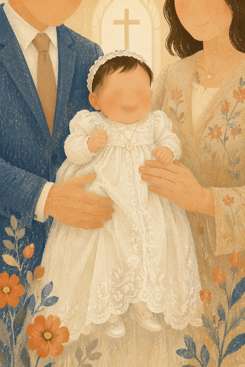 Joyful Baptized Child with Family Celebration