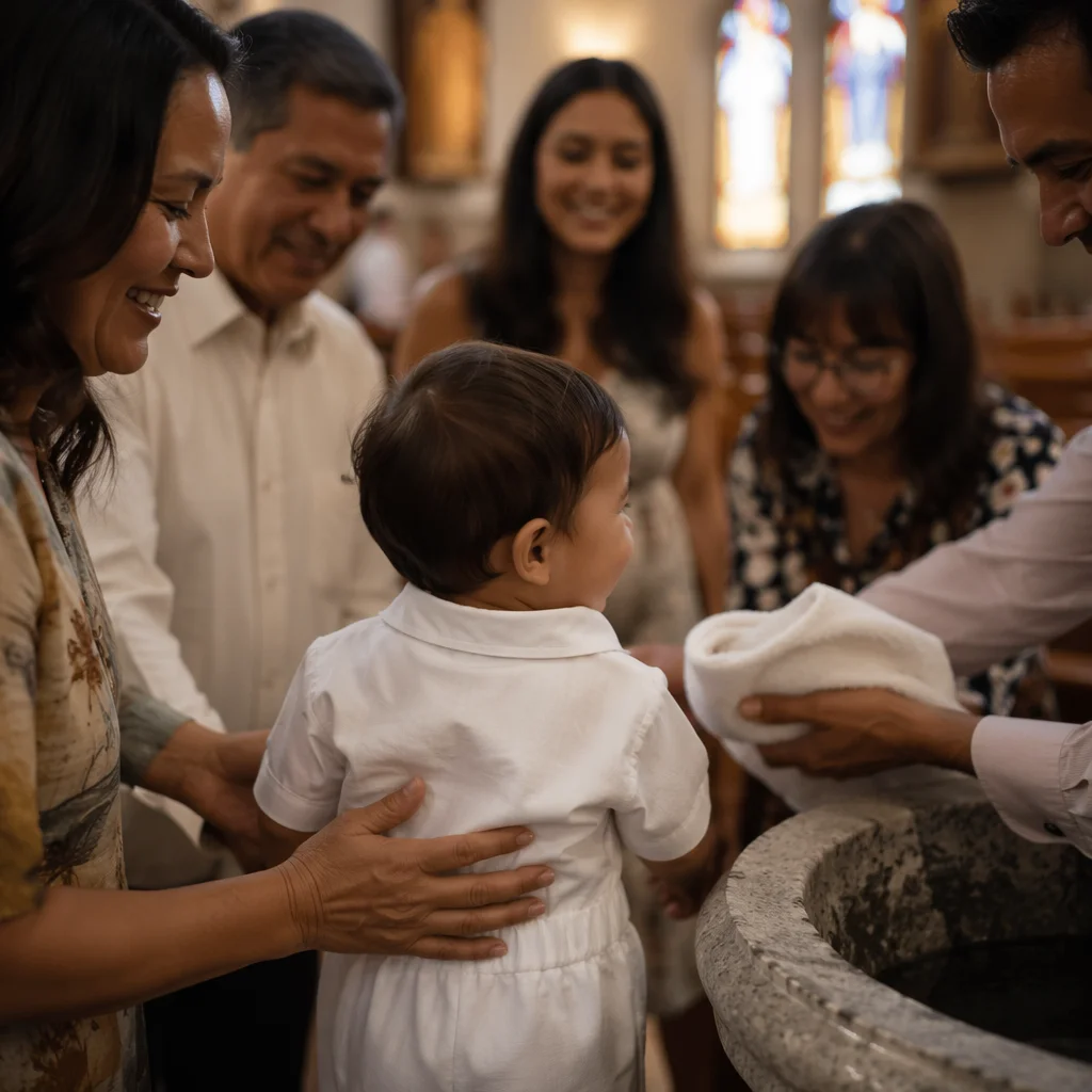 Child Baptism Family Celebration in Church