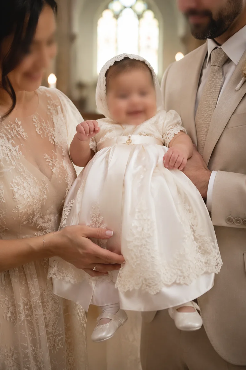 Joyful Baptized Child with Family Celebration