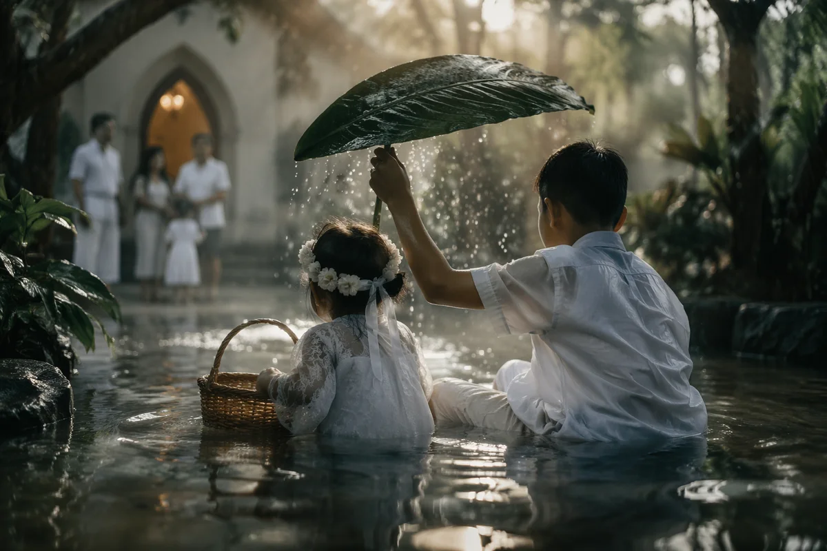 Joyful Child Baptism Family Garden Celebration