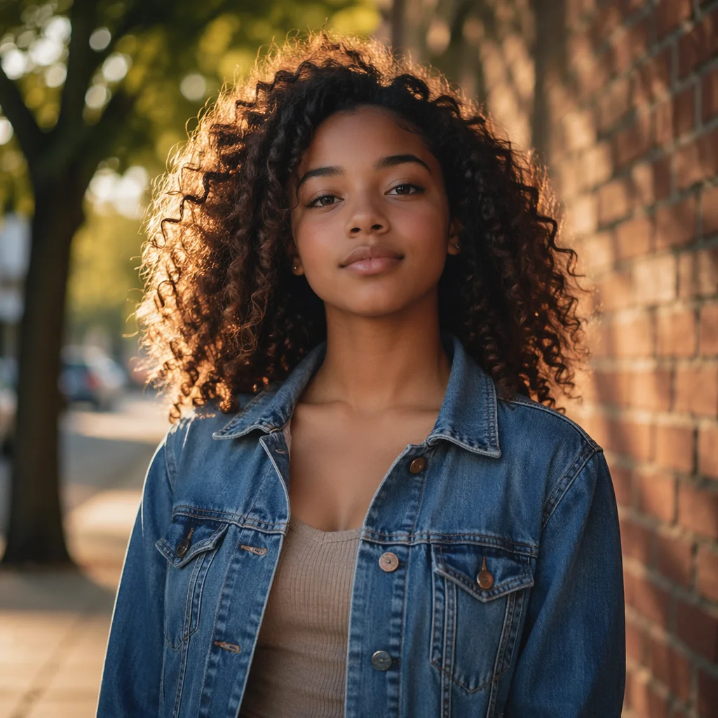 Confident Biracial Teen Girl Outdoor Portrait