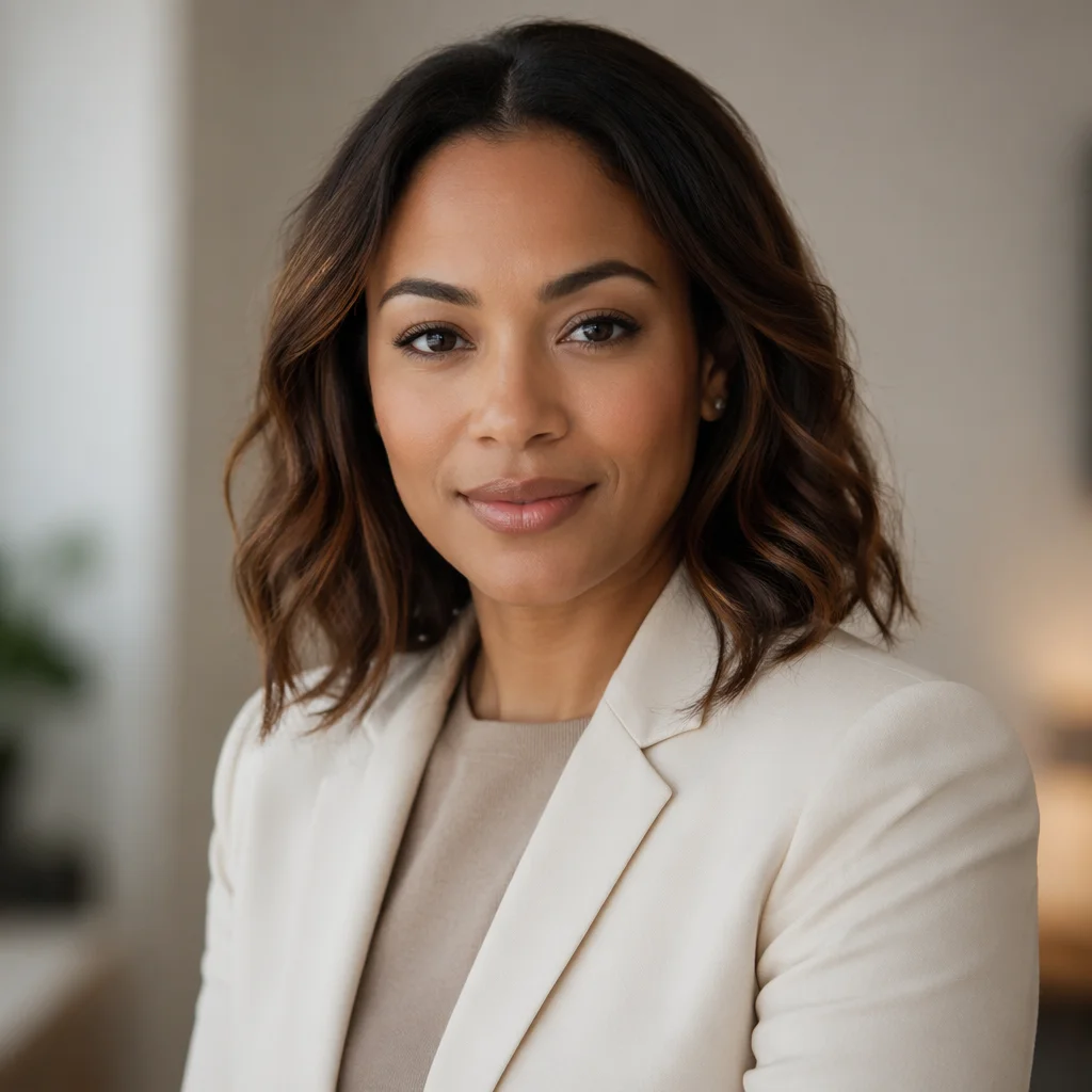 Confident Biracial Woman Professional Headshot Portrait