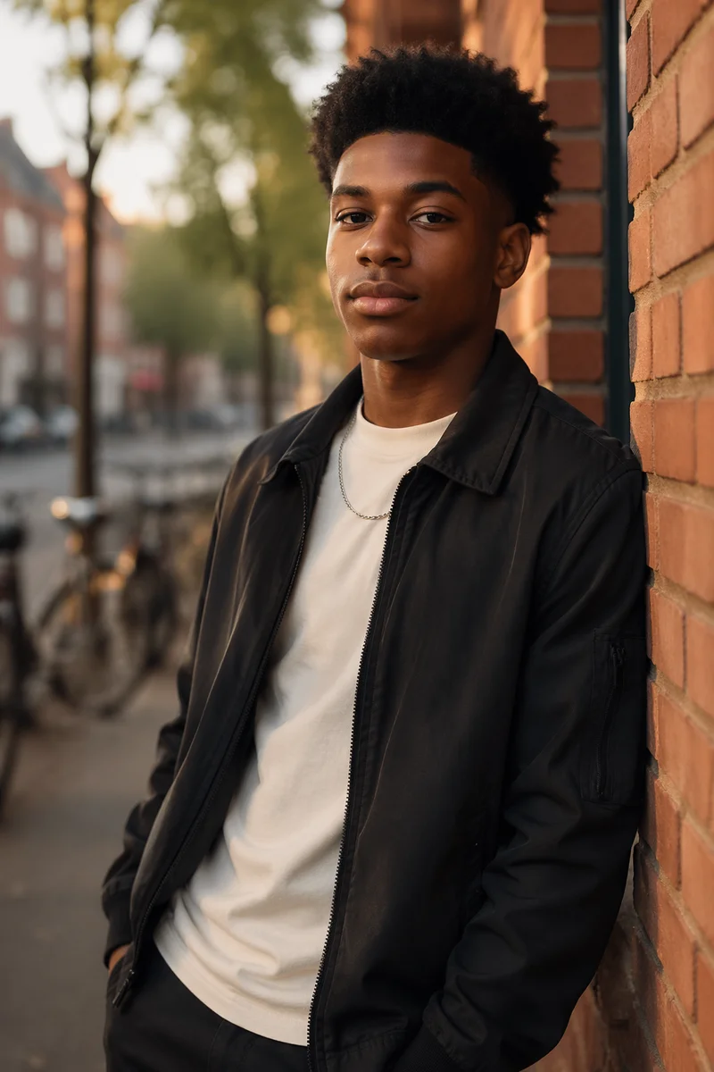 Confident Black Teen Portrait Outdoors
