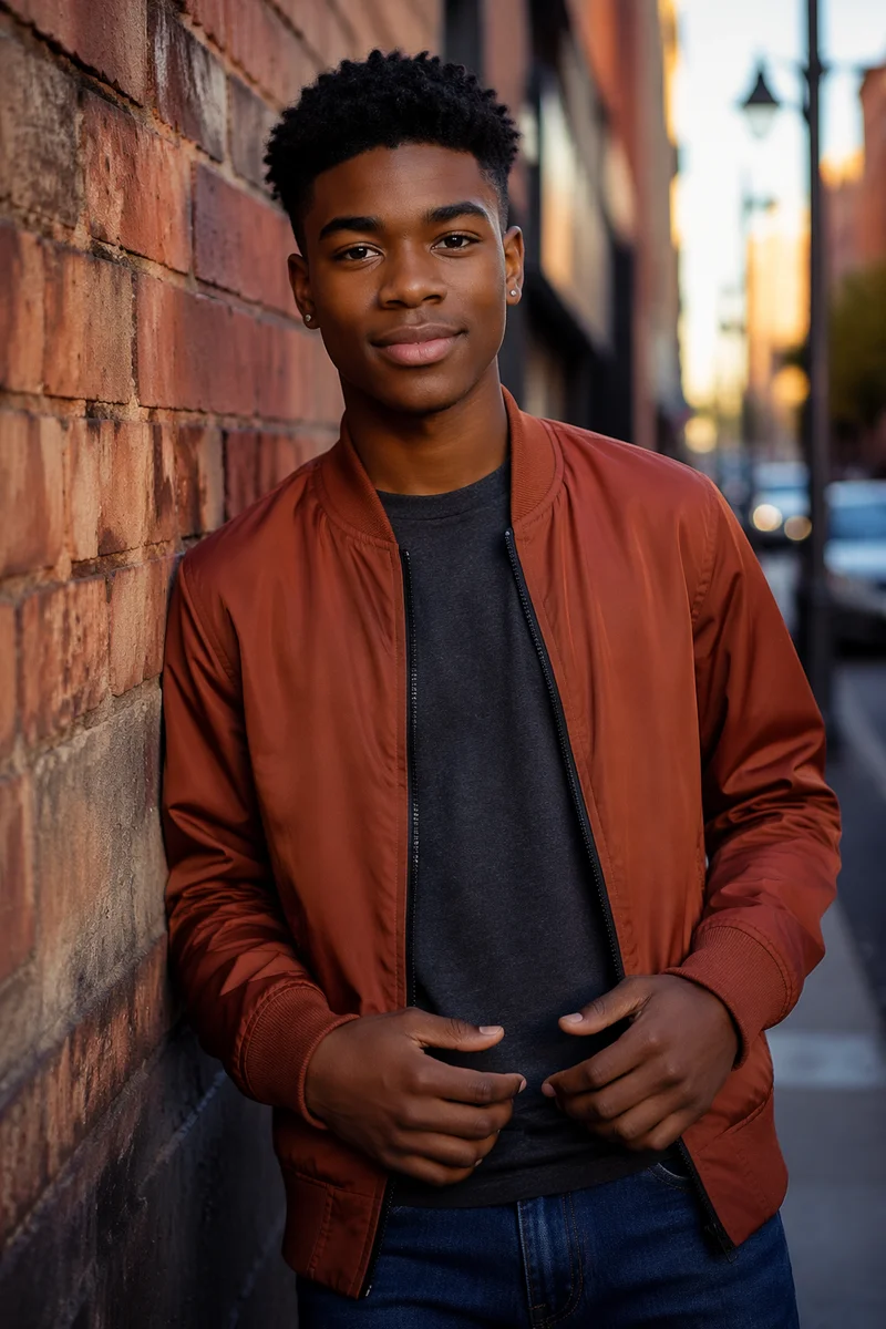 Confident Black Teen in Urban Streetwear