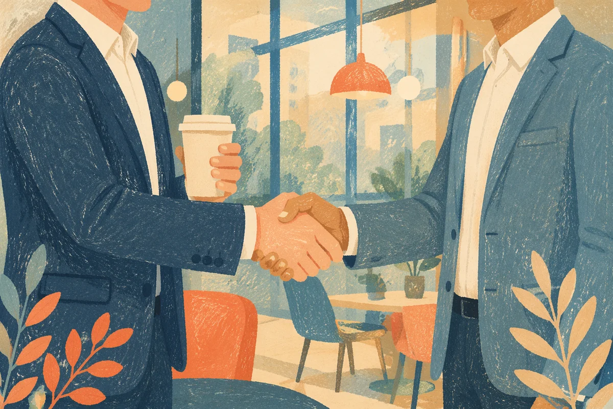 Professional Handshake in Modern Meeting Lounge