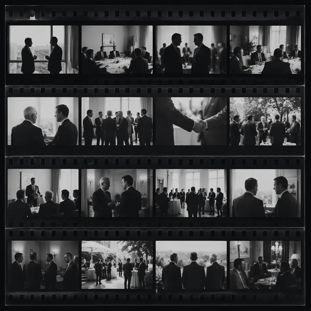 Black and White Business Handshake Contact Sheet
