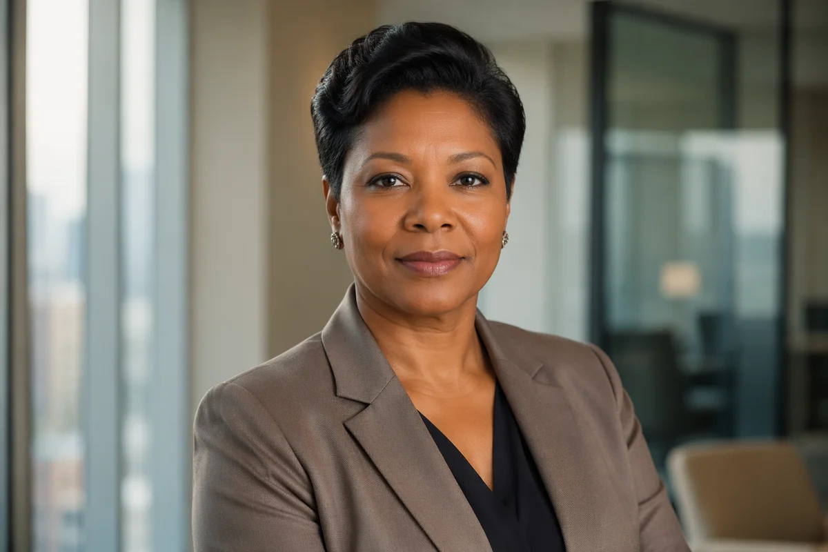 Confident Businesswoman in Modern Office Portrait