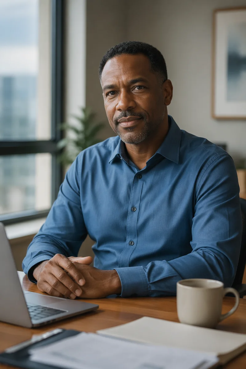 Calm Middle Aged Man in Office