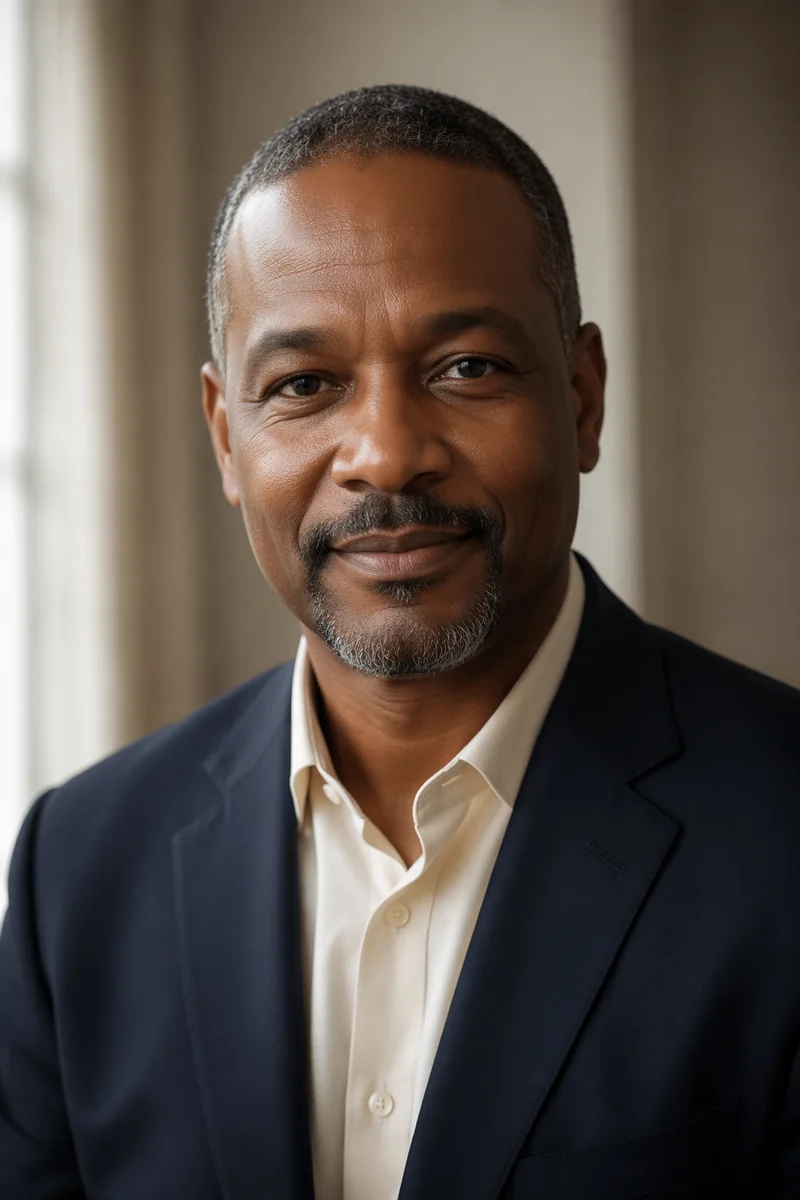 Serene Middle Aged Man Headshot Portrait