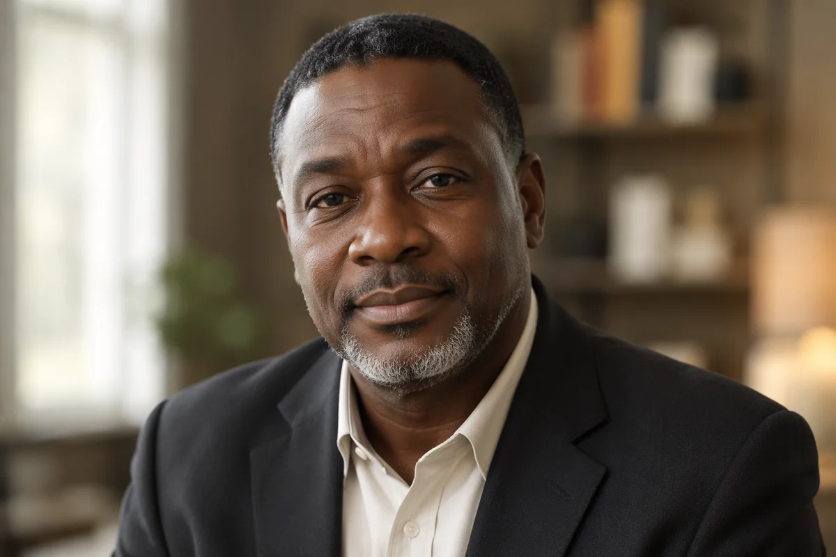 Calm Middle Aged Man Headshot Portrait