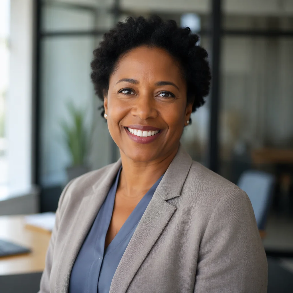 Cheerful Middle Aged Professional Woman Portrait
